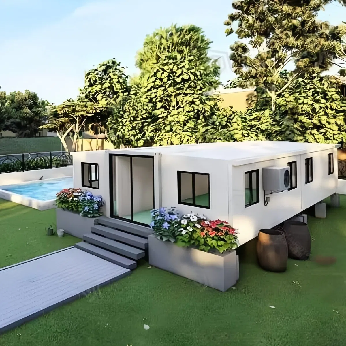 Steel Luxury Foldable Expandable Folding Flat Pack Container House Fast Install 20FT 40FT for Two or Three Bedrooms