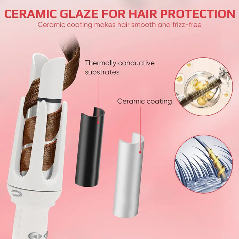 Hot Sale Ceramic Coated Portable 3-in-1 Automatic Curler for Hotel and Household