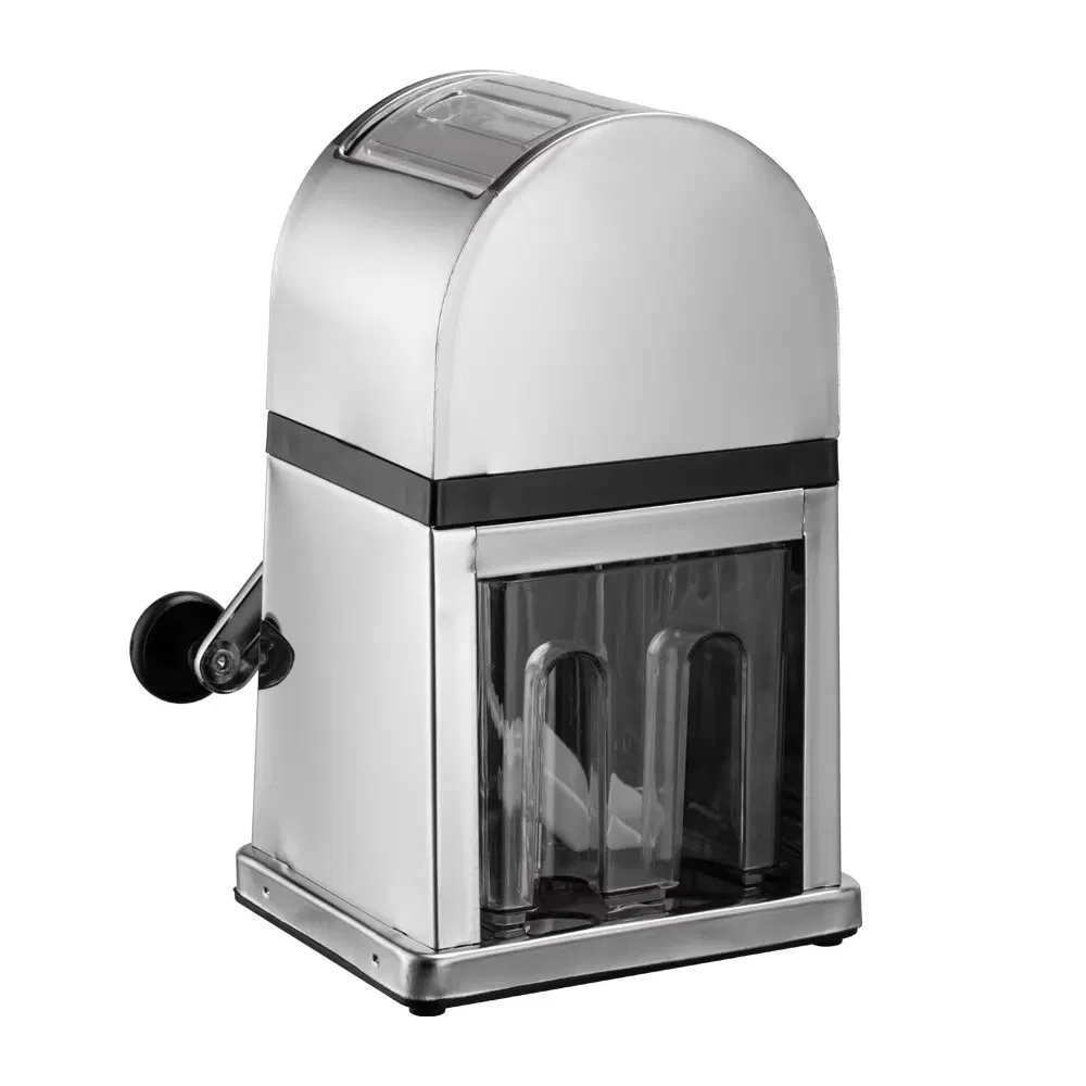 Portable Stainless Steel Heavy-Duty Cube Manual Ice Crusher Household Snow Blender for Hotel Restaurant Party Occasions