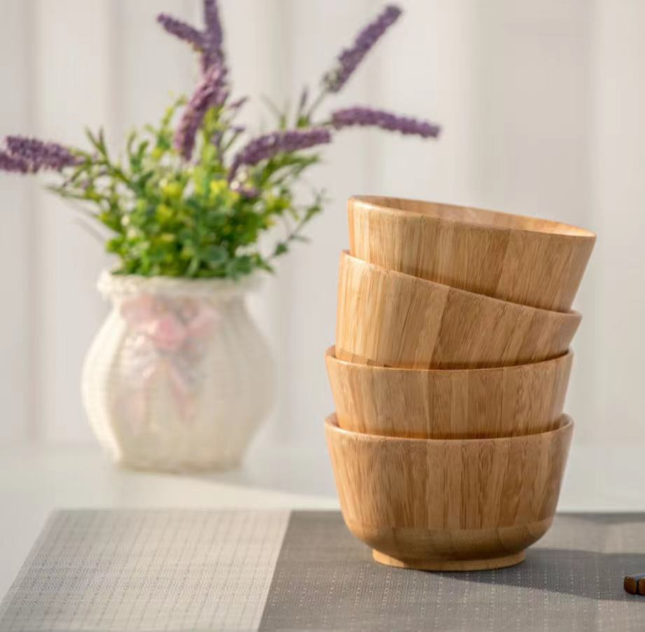 Eco-Friendly Bamboo Bowl Bamboo Wood Cutlery Anti-Drop