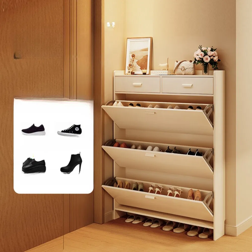 Modern Slim Shoe Rack Multitier Open Design Entryway Shoe Holder Dust Resistant