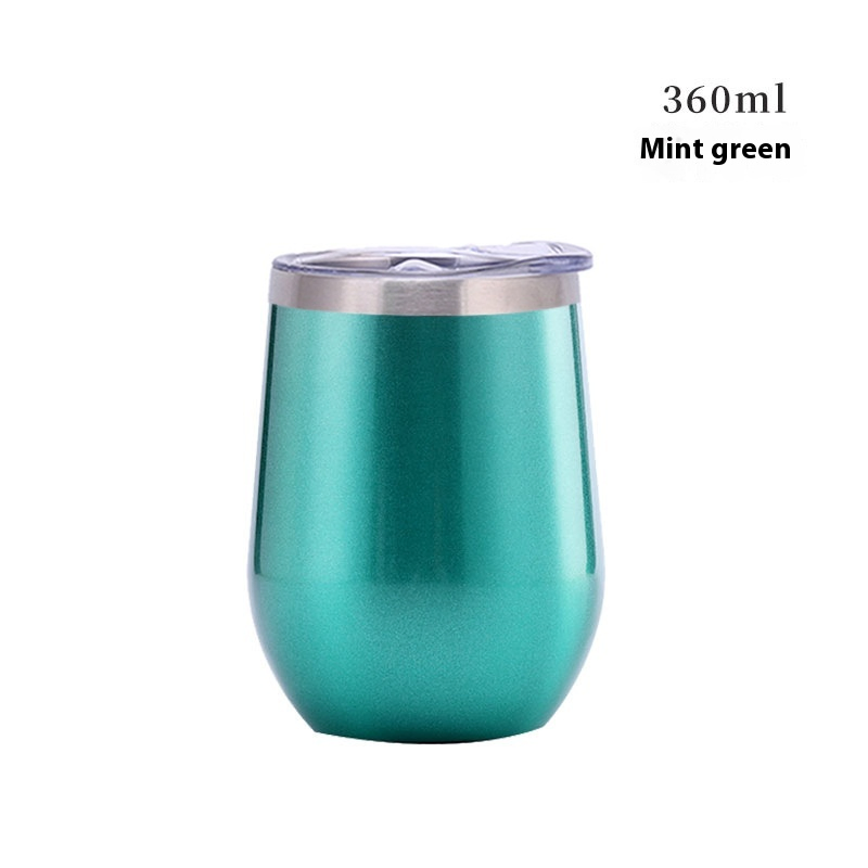 304 Stainless Steel Eggshell Cup 12oz Red Wine Cup Cross-Border U-Shaped Big Belly Egg Cup Gift Vacuum Cup