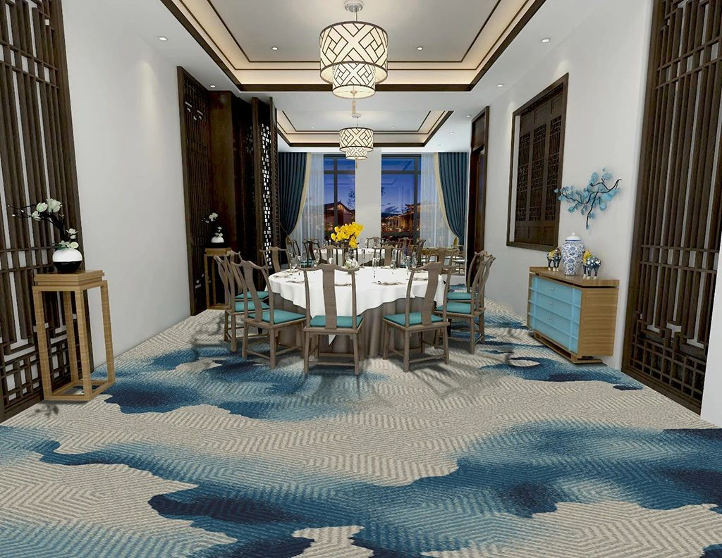 Wear Resistant Mat Factory Stain Resistant Wool Woolen Broadloom 4m Axminster Floor Carpet for Commercial Hotel Event Party