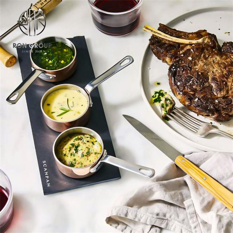 Elegant Mini Gold Plated Stainless Steel Frying Pan Set