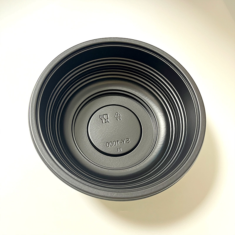 Food Grade PP Bowl with Clear Lid Black Base Box for Takeout