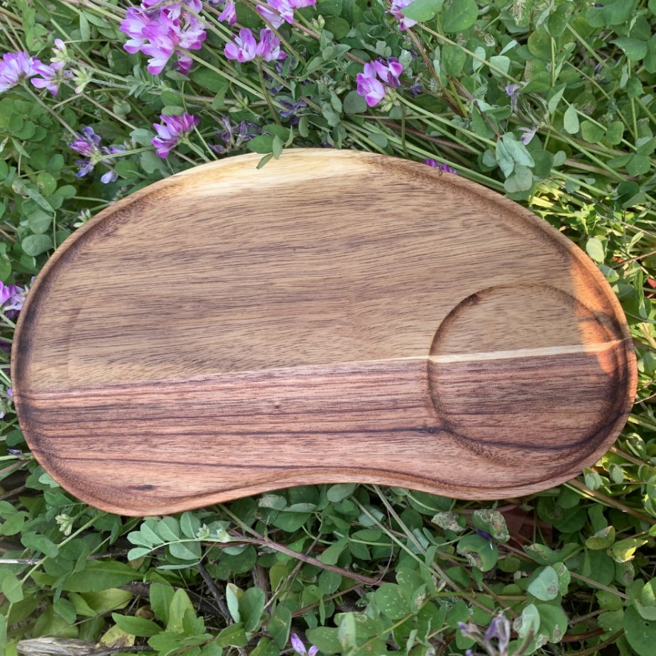 Oval Acacia Wooden Snack Coffee Tea Tray