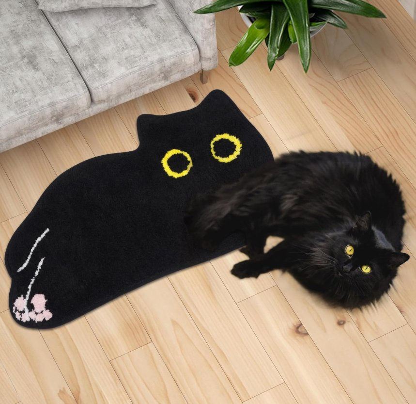 Cat Bath Mat Soft Absorbent Non-Slip Mat for Bathroom