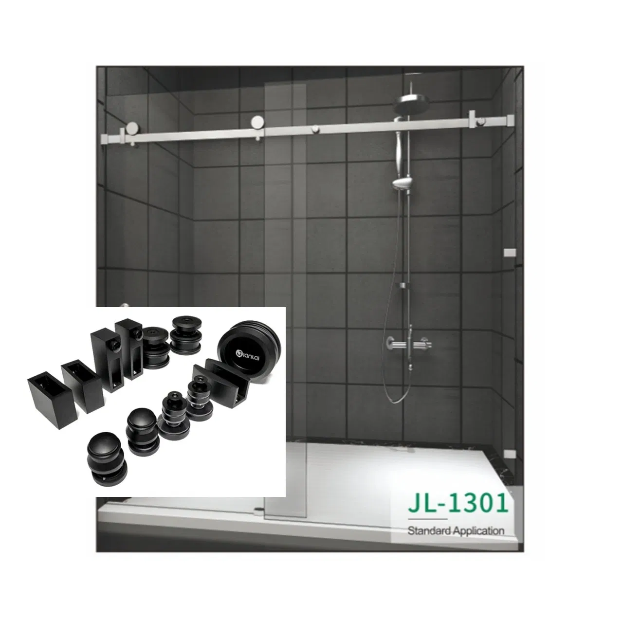 Frameless Shower Enclosure Hardware Sliding Door System Shower Enclosure