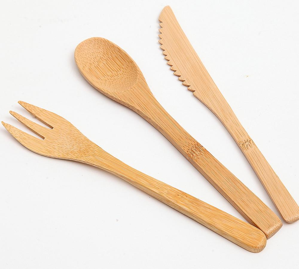 Bamboo Travel Cutlery Utensils Flatware Tableware Disposable Bamboo Cutlery Set