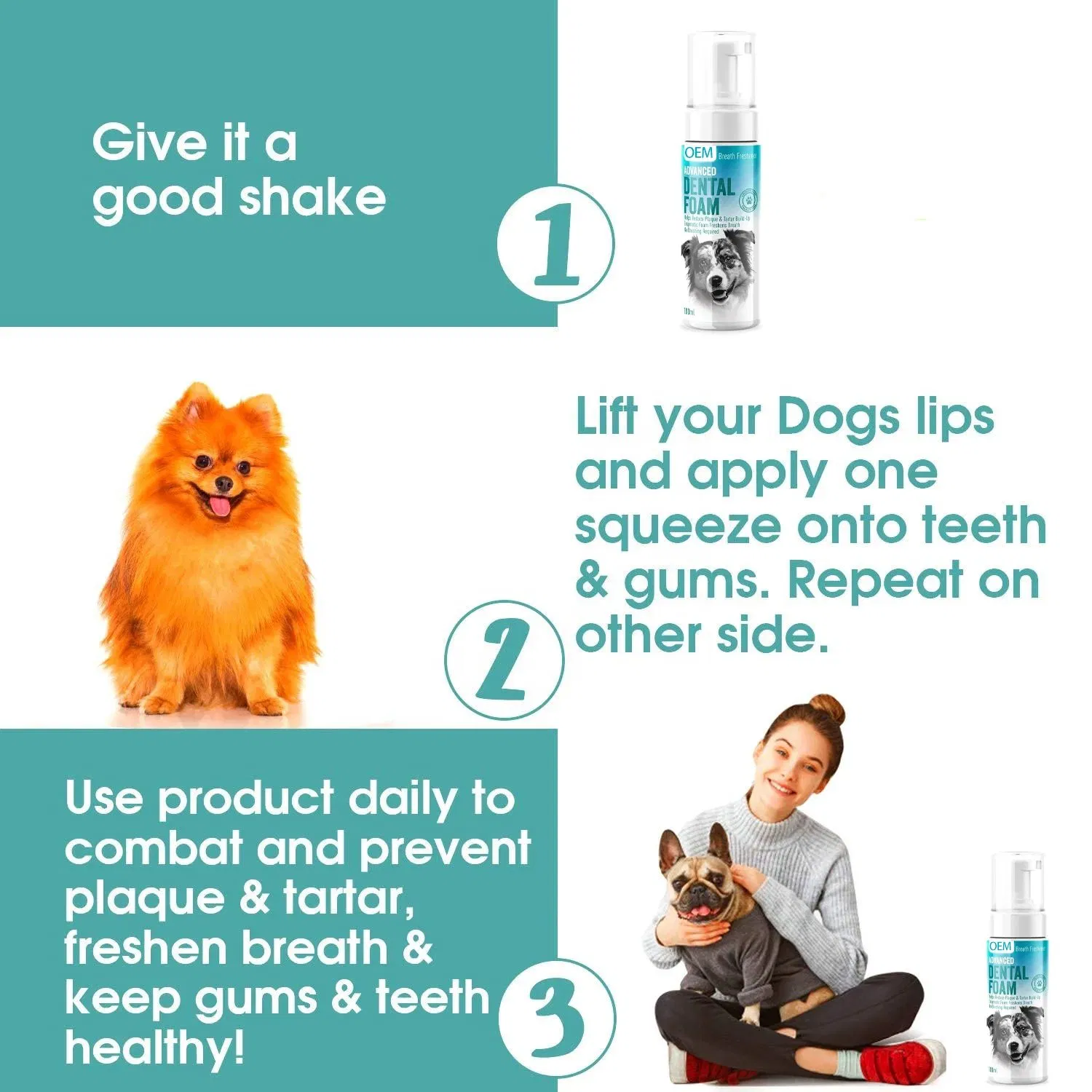 Dental Care Mint Flavor Oral Cleaning Bad Breath Foam Pet Toothpaste