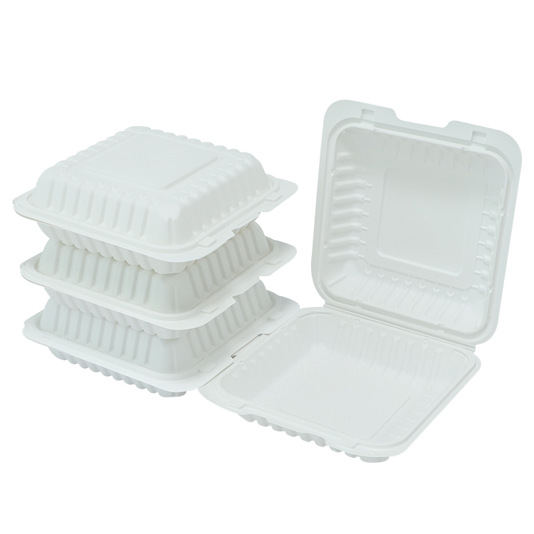 Take out Food Container Disposable Clamshell Box Biodegradable Cornstarch Tableware
