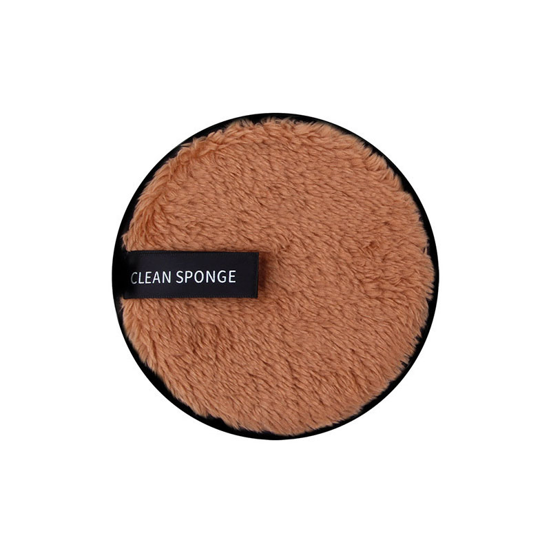 Label Strap Makeup Puff Round Microfiber Velvet Makeup Puff