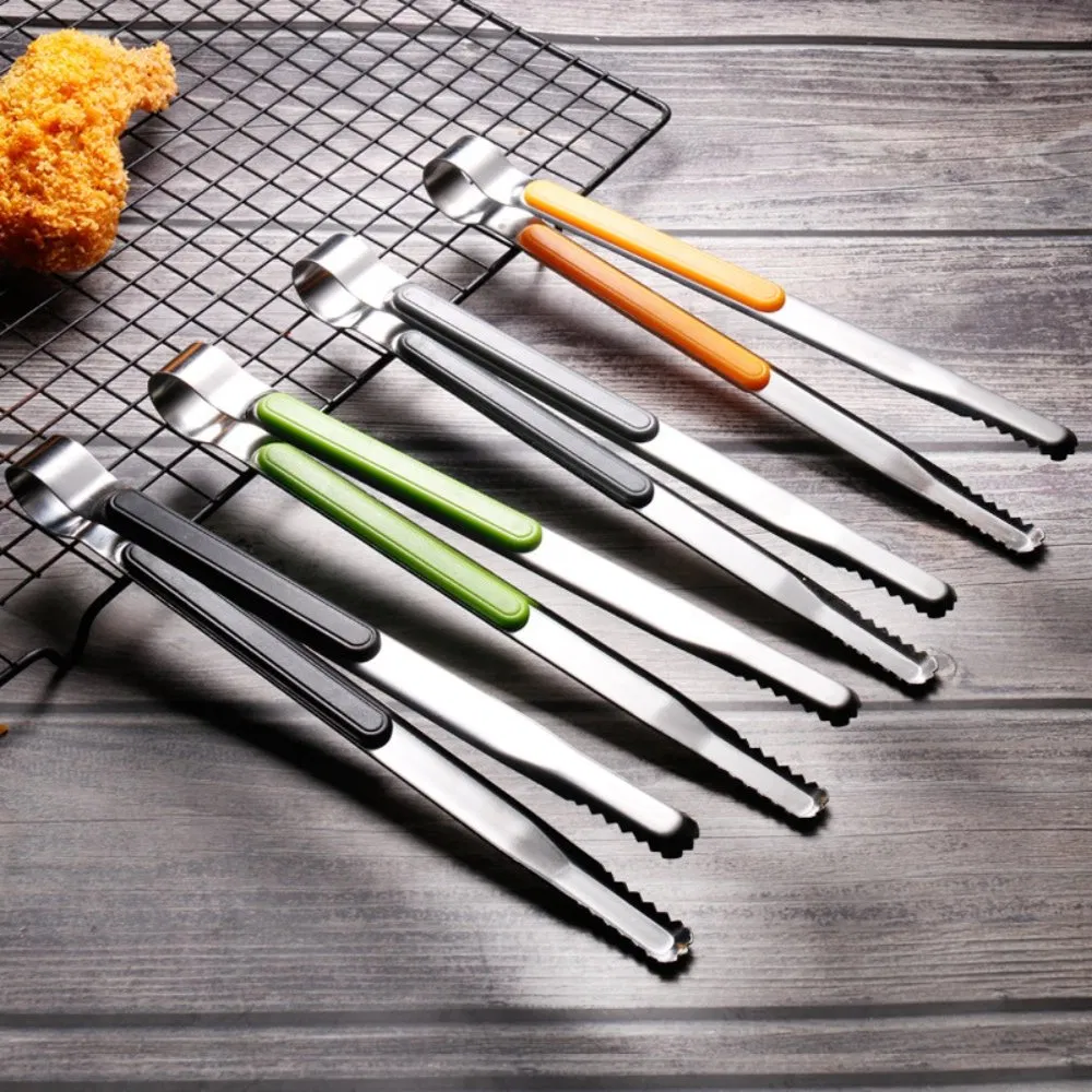 Cooking Tong Stainless Steel Food Clamp Antiskid Barbecue Salad Tool Mi25745