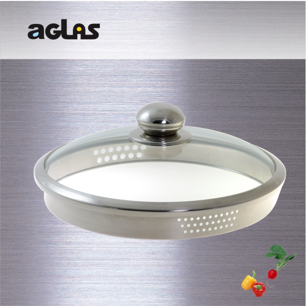 Finest Kitchenware Tempered Glass Colander Lid for Straining and Cooking Kitchenware
