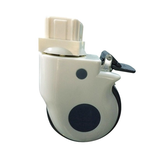 100mm 125mm 150mm Hospital Bed D Series Swival Single Wheel Castor with Cover and Brake, Quiet and Wearable Stable Rolling Caster