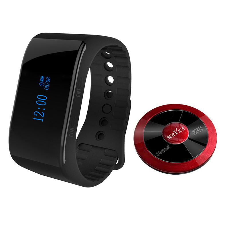 Wireless Waiter Calling Waitress Paging Watch Pager System