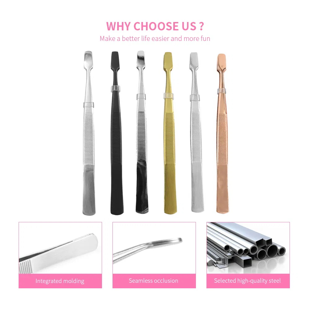 Professional Stainless Steel Sanding Tweezers False Eyelash Forceps Tweezers Makeup Tool