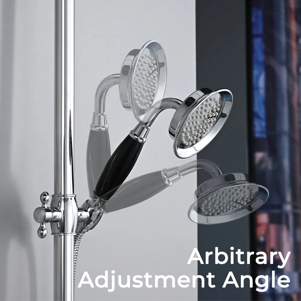 European Classic Style Brass Body Chrome Bathroom Shower Mixer Set Shower Faucet