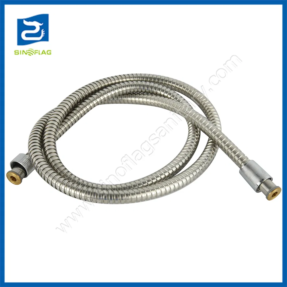 Double Lock Chrome Finishing Swivel Brass Connector with Saving Water Washer Ss Shower Hose