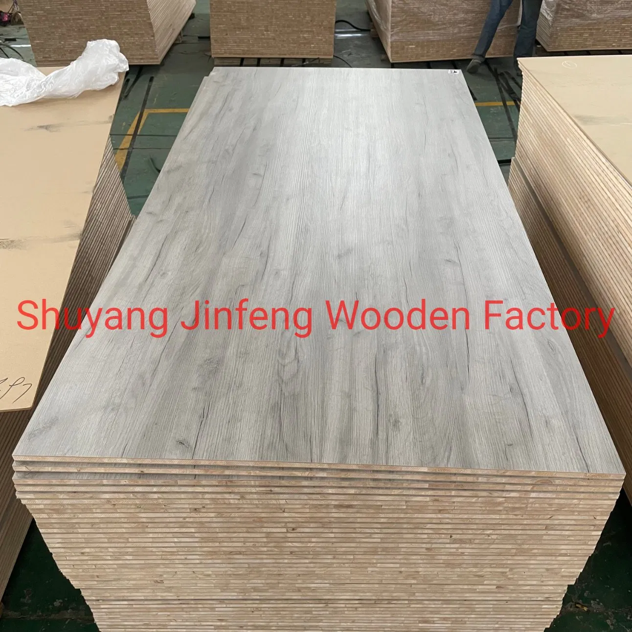 Jo7297 Wood Grain Hmr MDF Plywood Chibpoard Particle Board Falcatta Albasia Bare Core Melamine Faced Blockboard Bb