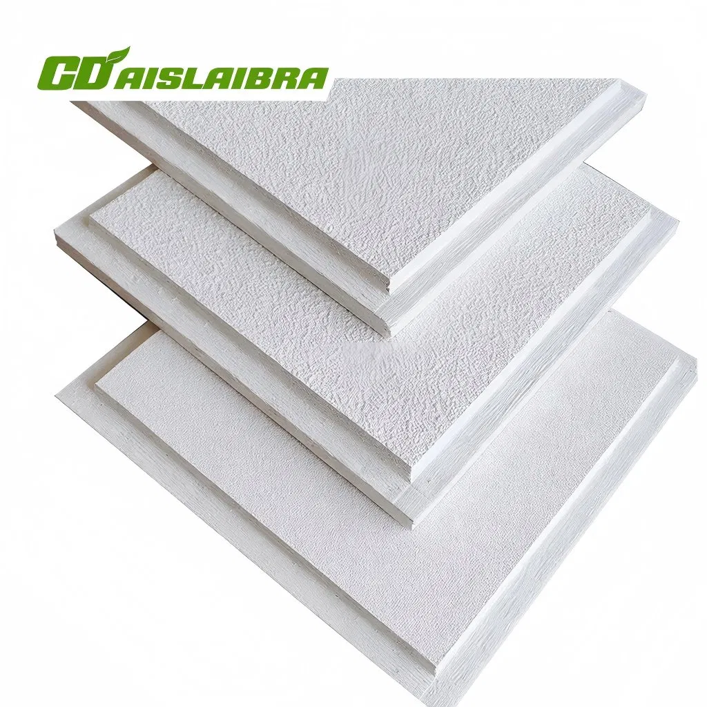 China Factory 90-140kg/M3 High Nrc Decorative Fiberglass Acoustic Ceiling Board for Commercial Buildings