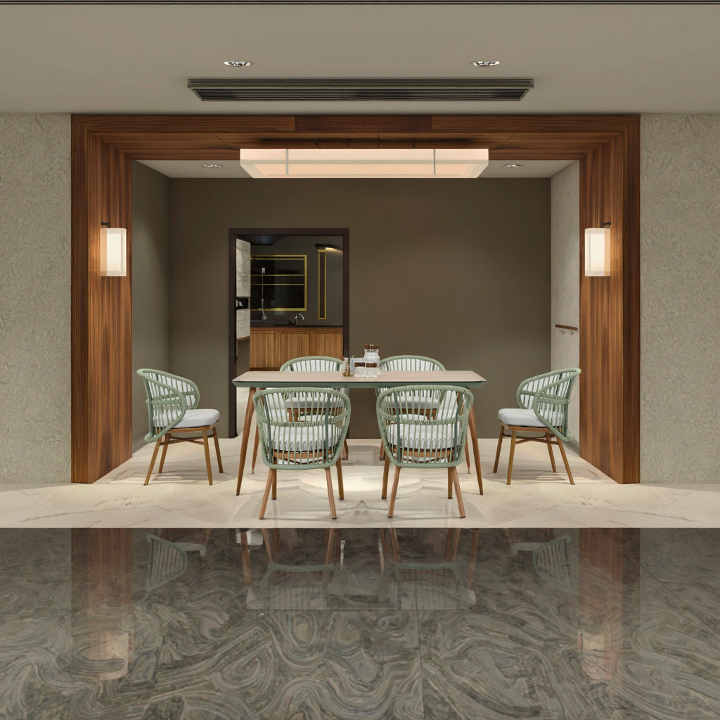 Набор мебели алюминий тик стол 6 стульев с подогревом