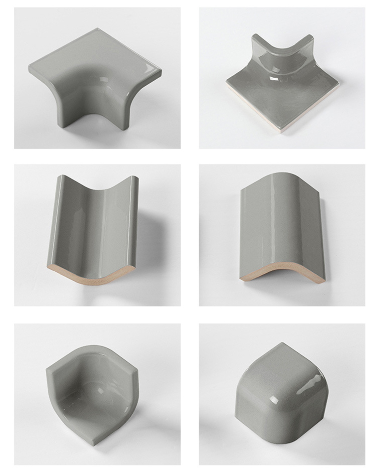 8X10cm Ceramic Bullnose Border Tile for Edge Decor