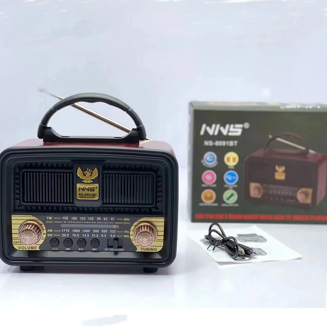 Ретро радио NS-8091BT с Bluetooth, деревянный корпус