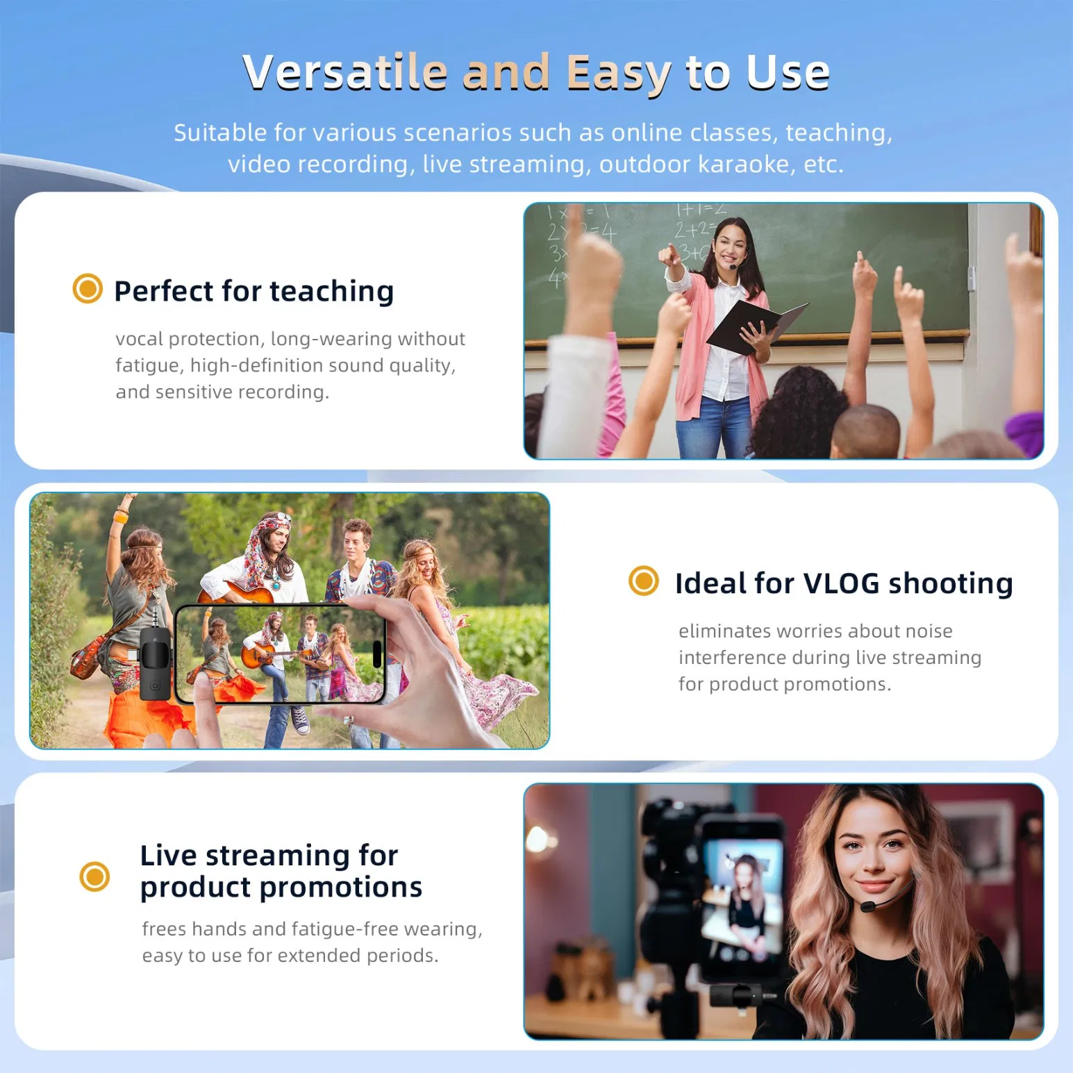 Auto Frequency Microphone Plug Play Handheld Change