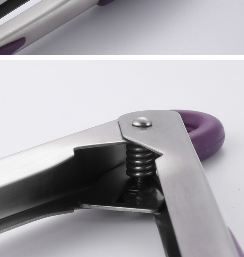High Heat-Resistant Stainless Steel Kitchen Tongs with Silicone Tips, Kitchen Accessories