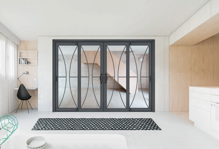 High-Performance Aluminium Sliding Door with Crystal Glass for High-End Club