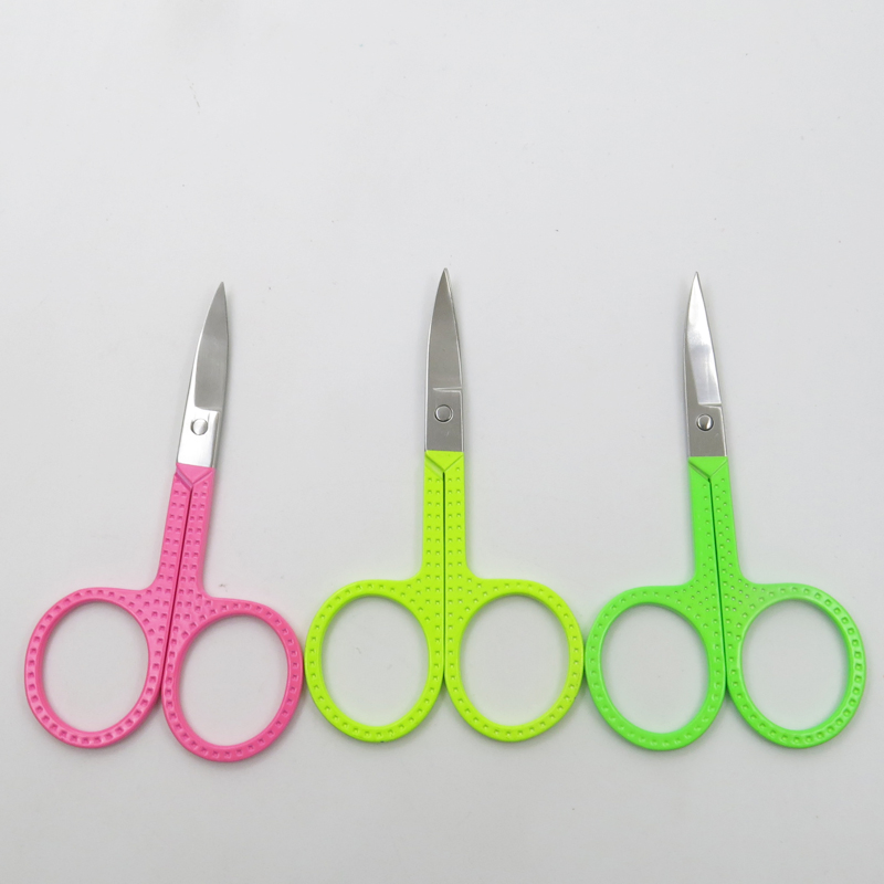 Stainless Steel with Multi Color Cuticle Manicure Scissors for Eyebrow Hair Trimming Beauty Makeup