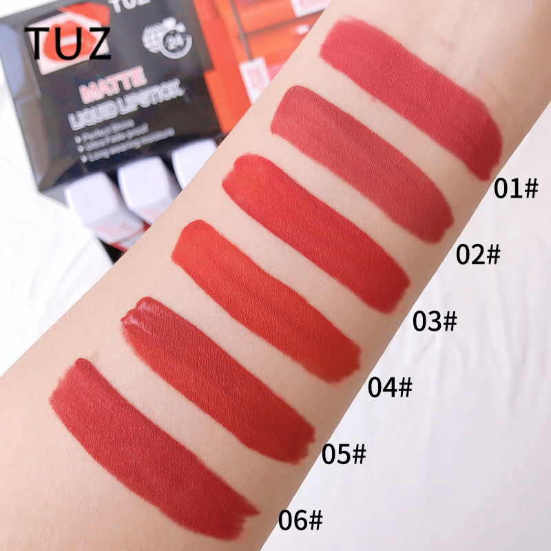 Tuz Non Stick Cup Long Lasting Non Fading Lip Gloss Show Box Liquid Lipstick