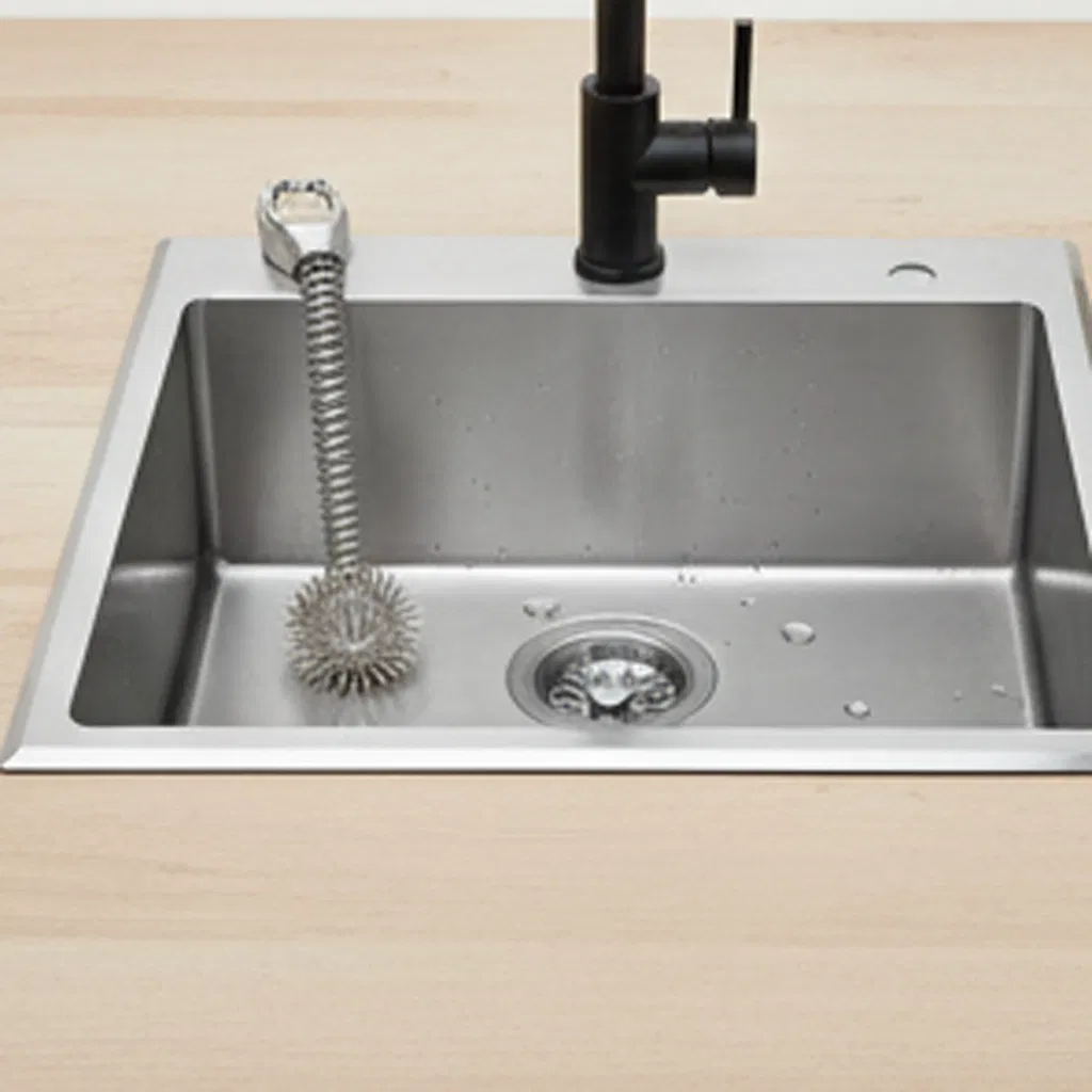 Elegant 304 Stainless Steel Kitchen Sink with Single Bowl Design