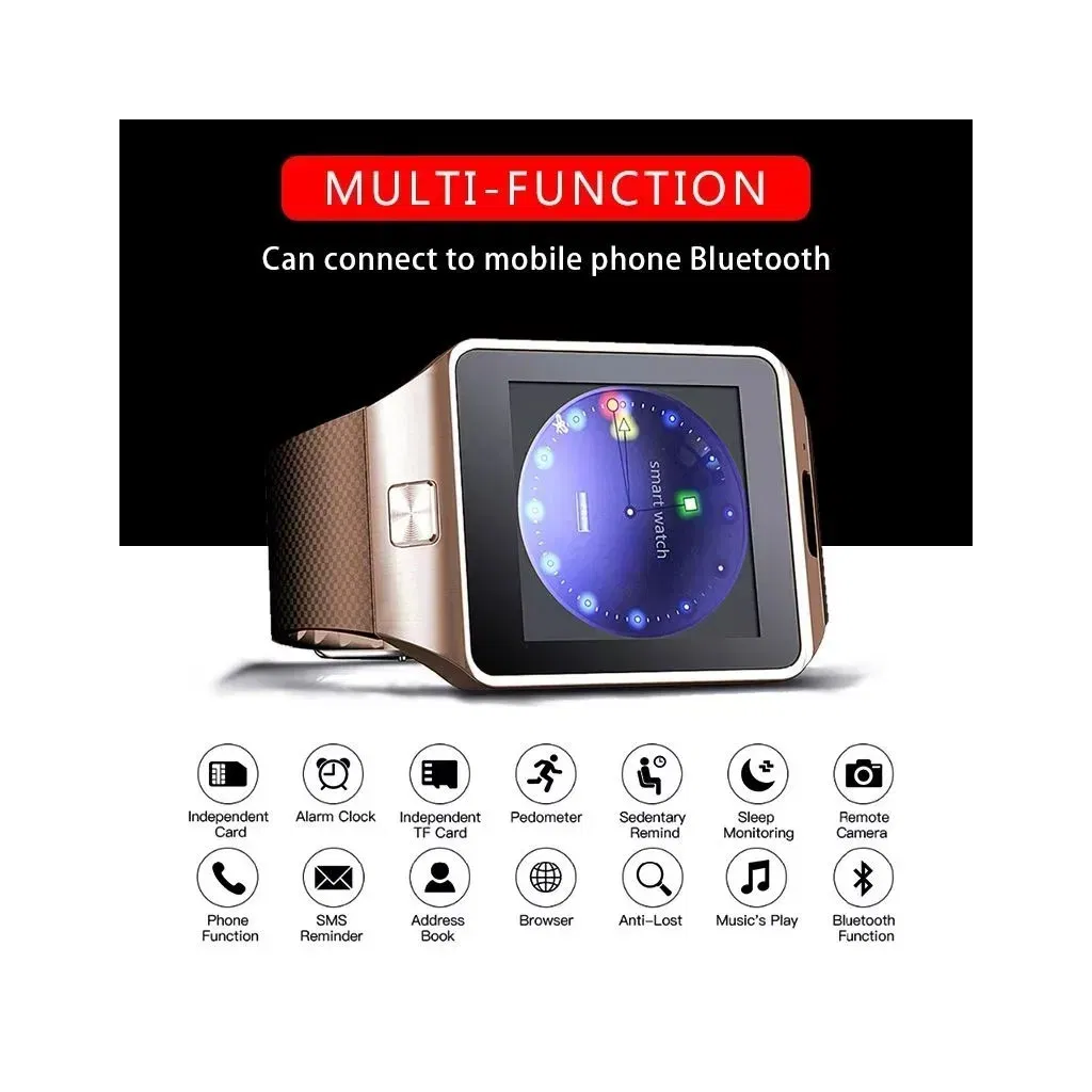 SIM Card Unisex Alarms Smartwatch LED Display Photography Chronograph Camera Luminous Wristwatch