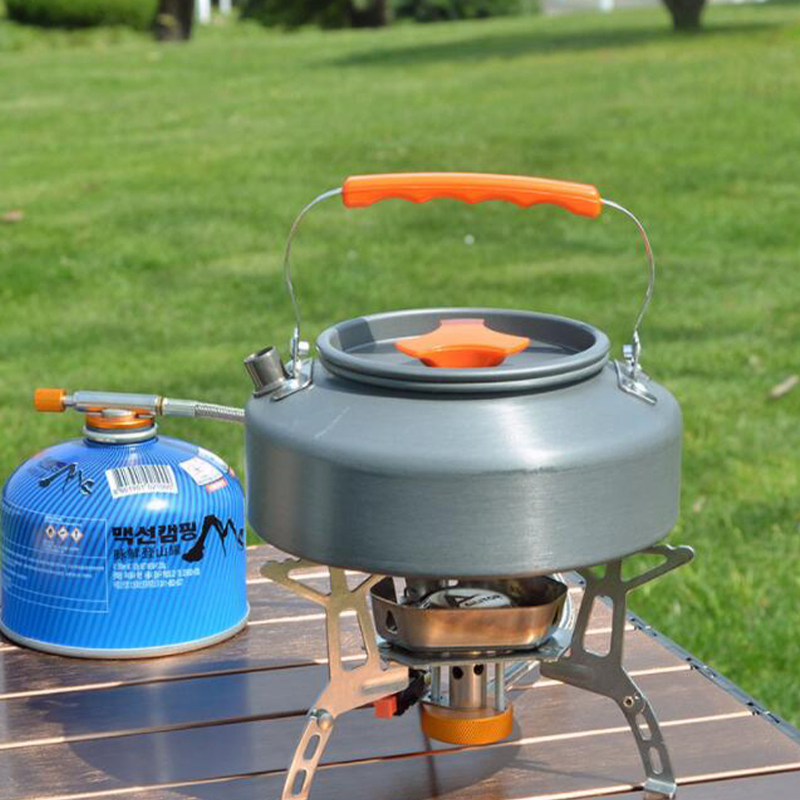 1.1L Aluminum Alloy Camping Teapot Outdoor Portable Camping Hiking Kettle