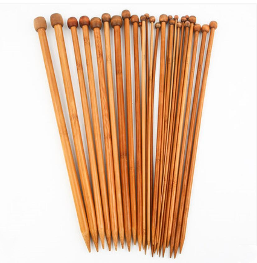Good Quality Wholesale Burned Bamboo Knitting Needle with Wooden Cap 