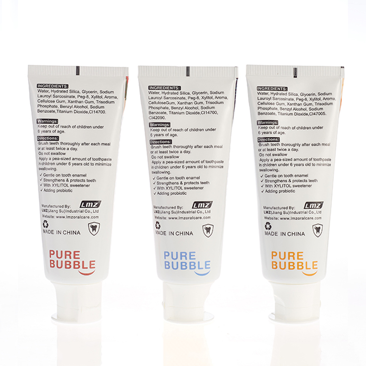 120g Fluoride Free Xylitol Children Tooth Paste Blueberry Strawberry Orange Flavored Probiotic Toothpaste for Kids
