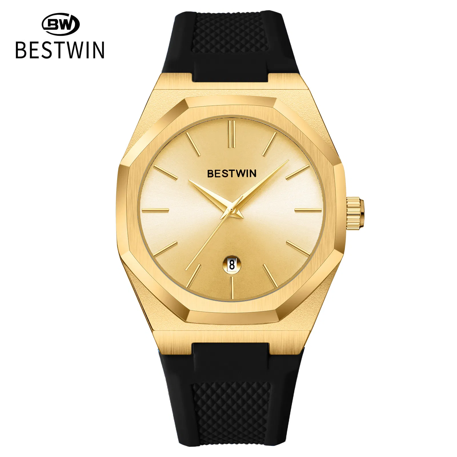 Hot-Sale Brand 8438 Men's Silicone Strap Fashion Casual Quartz Watch