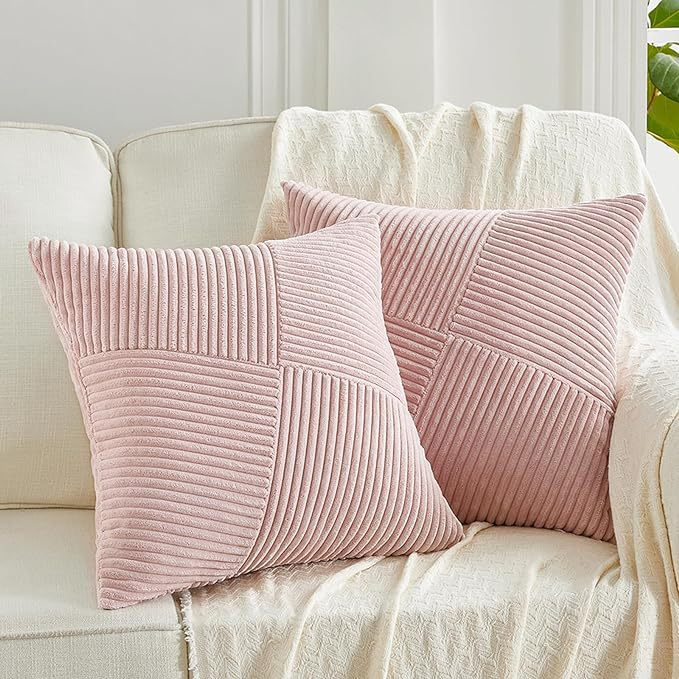 Cream Color Striped Field Shaped Corduroy Sofa Decorative Cushion for Winter Warmth and Soft Pillow Cover