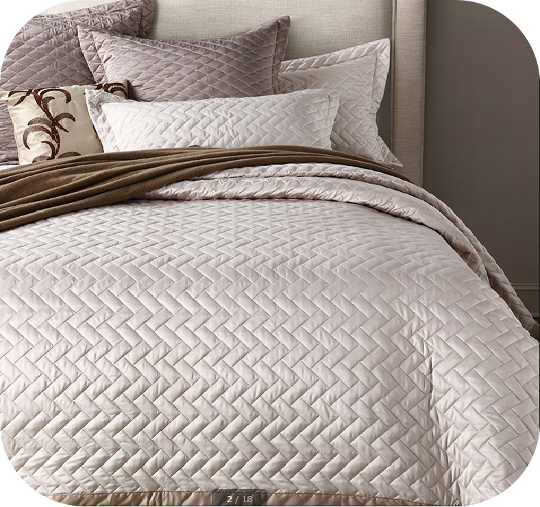 Polyester Matt Satin Solid Color Pinsonic Quilting Bed Cover Washable Bedspread