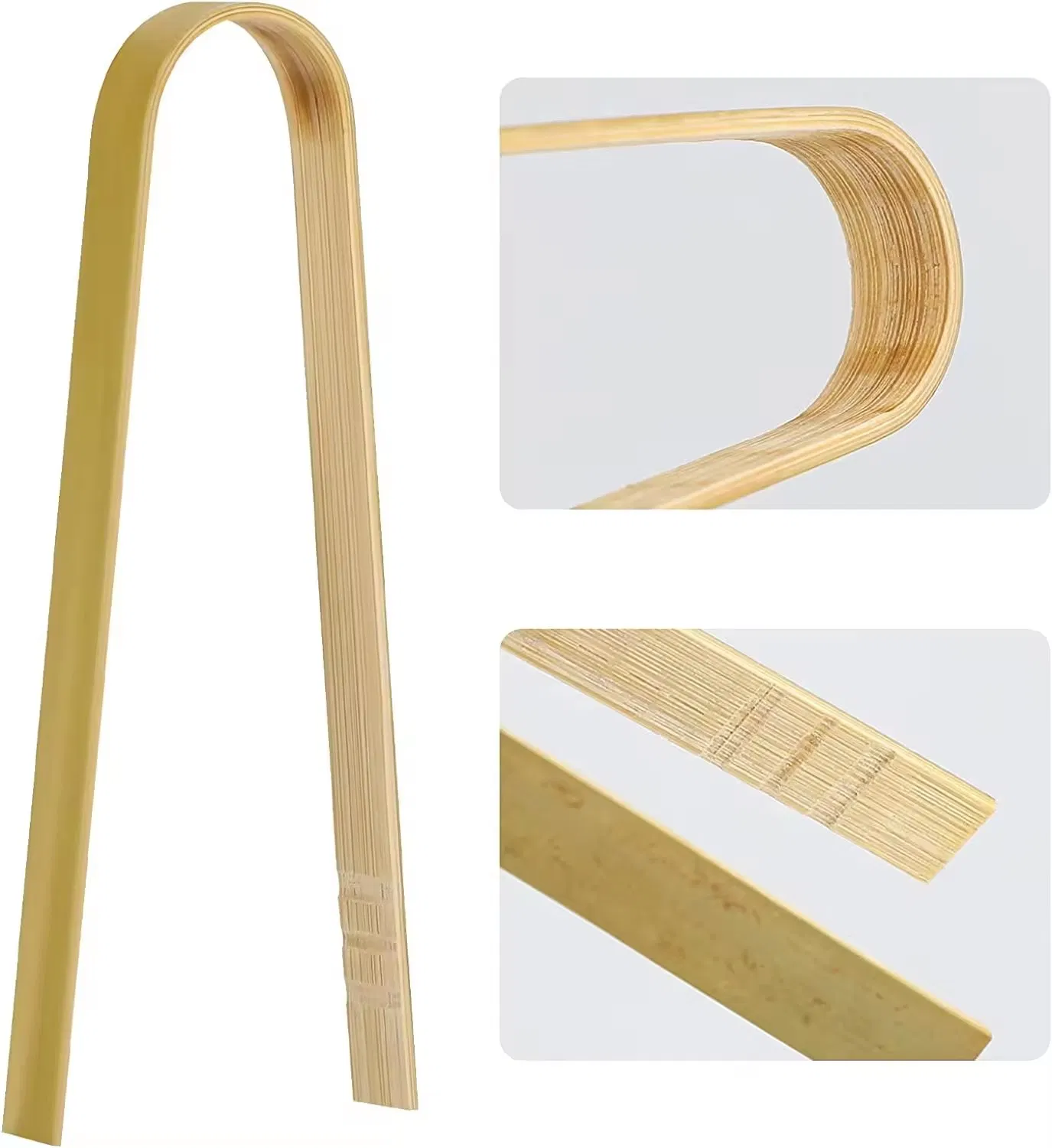 Eco-Friendly Restaurant Food Picking Clips Green Disposable Bamboo Mini Tongs for Food
