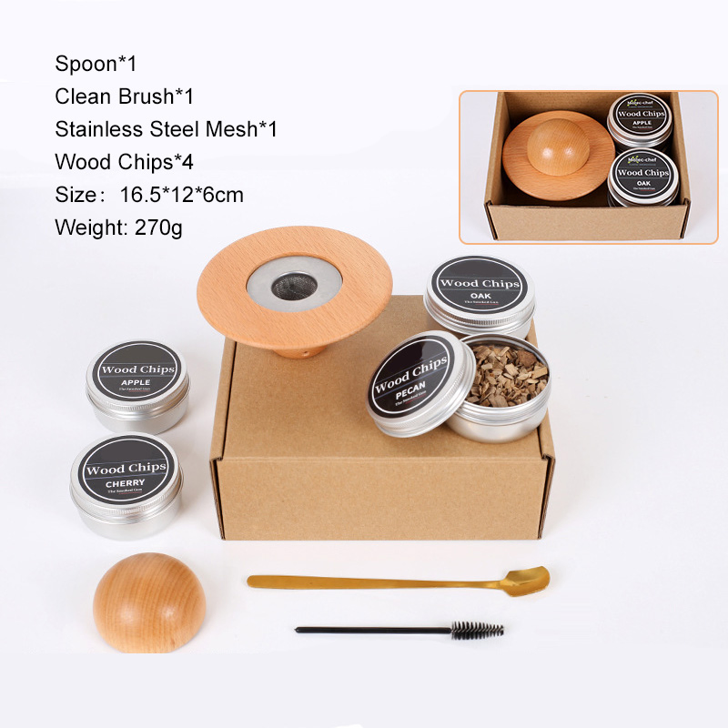 Old Fashioned High Quality Cocktail Whiskey Smoker Kit with Torch Wood Chips for Italy Big Whale Dinkelacker