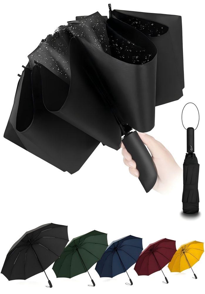 Зонт обратного сложения с 10 спицами для путешествий