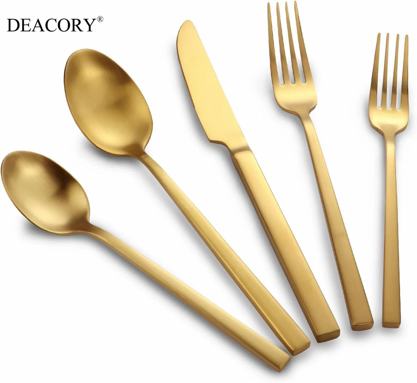 Restaurant-Grade Matte Gold Flatware with Heavy-Duty Construction