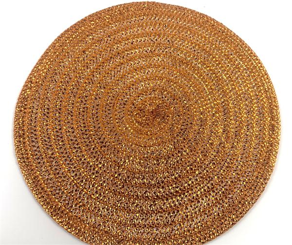 High Quality 2021 New Round Braid Glitter Placemat China Manufacturer