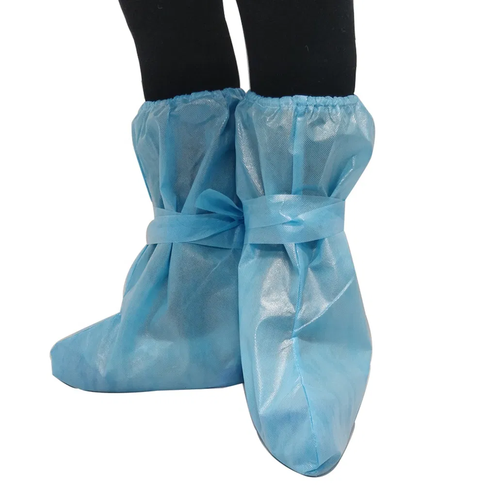 Disposable PP/SMS Nonwoven Boot Cover with Tie on
