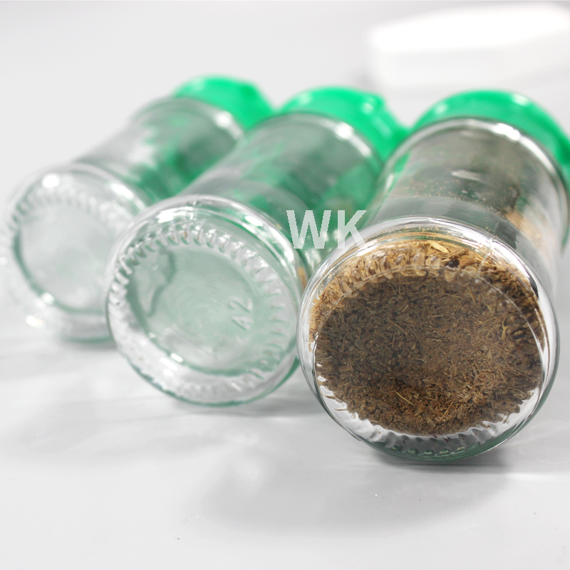 Empty Glass Bottle BBQ Seasoning Bottle with Green Flip Top Cap