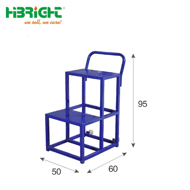 Electrostatic Spray Metal Warehouse Step Ladder Trolley