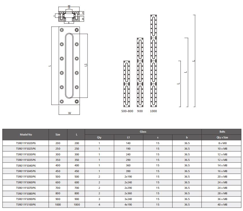 Qiimii Stainless Steel SS304/SS316L Rectangular Sight Glass